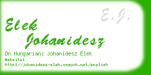 elek johanidesz business card